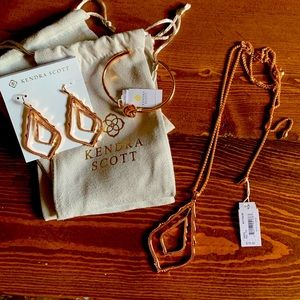 Kendra Scott jewelry set, rose gold